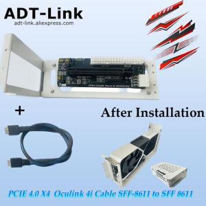 ADT-Link PCIE 4.0 X4 Gen4 SFF8611 Oculink / M.2 NVMe 노트북 eGPU 메탈 케이스 외장 그래픽 카드 도크 A
