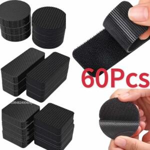 1/5/10/25/30Pairs 미끄럼 방지 스티커 자체 접착 후크 루프 패스너 테이프 시트 소파 고정 클립 바닥  매