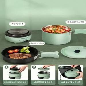 여행용접이식전기포트 캠핑 냄비 스텐전기포트