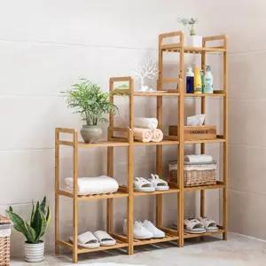 홈테 높낮이조절 나무 선반 원목 사다리 선반장 3단 4단 5단 모음