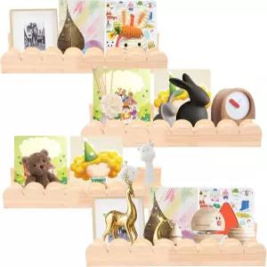 4PCS 벽 플로팅 선반 책 장난감 액자 화병 침실 거실용 벽걸이 선반(4PCS/세트)