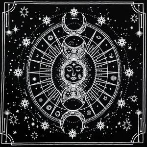 인도 송하인의 달 페이즈 제단 천 셀레스티컬 타로 덱 알터 사각 벽 걸이식 테이블 성스러운 장소 홈 데코