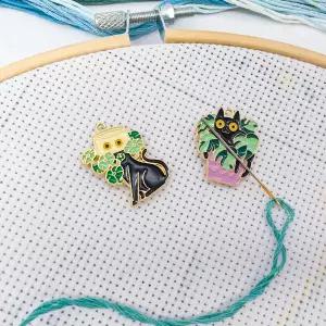 크로스 스티치 니들포인트 자석 바느질용 키퍼 자수 및 니들워크 액세서리 에나멜 마그네틱 용 검은색