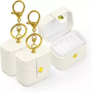 반려견 목걸이용 2팩 링 베어러 베개 박스 반려동물용 PU 가죽 웨딩 미니 홀더 파우치 프로포즈 약혼