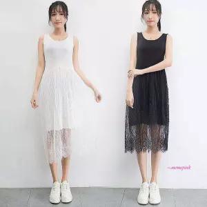 민소매원피스 프릴 랩 레이스 봄원피스 여름 레이어드 나시랩 이너xyz685