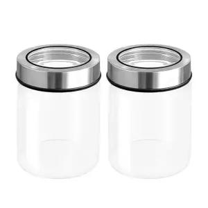 차이나다 헬로키친 투명커버 원형 내열 유리병 550ml 2개