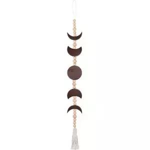 달 위상 벽 장식 구슬과 술이 달린 30인치 보호 나무 침실용 거실 침대 위 사무실 기숙사