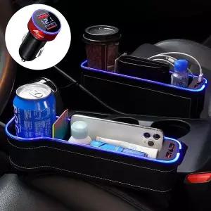 차량용 멀티 컵홀더 사이드포켓 QC3.0 충전기+시거잭