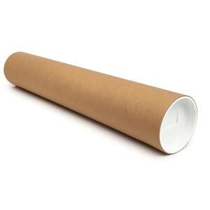 코어 팩 메일링 튜브 4인치 x 24인치, 엔드 캡 포함. 문서, 예술 작품 또는 기타 깨지기 쉬운 물품의 보관 배송용. 100% 재활용 크래프트 페이퍼로 미국산 (1)
