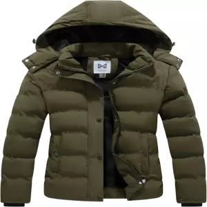 탈착식 후드가 있는 KVE 여성용 겨울 코트 따뜻한 퀼팅 두꺼운 패딩 재킷