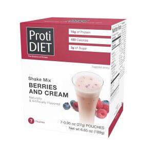 프로티다이어트 식사 대체 고단백 쉐이크 믹스 베리와 7 파우치 15g 단백질과 저설탕을 함유한 맛있는 스무