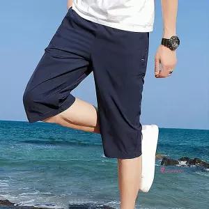 고탄력 바지 쿨링 7부 밴딩반 운동 팬츠 아이스 지퍼nop135