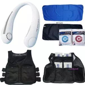 더위탈출가디언 3종세트 토시 넥밴드선풍기 얼음조끼 usb선풍기 아이스조끼 쿨타올bcd607