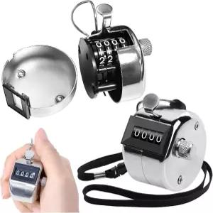 Othmro 2Pcs 메탈 핸드 집계 카운터 클리커 핑거 링이 있는 스포츠 로우 골프 랩 니팅용 디지털 4개 나일론