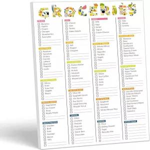 식료품 쇼핑 목록 냉장고용 마그네틱 패드 - 저장실/모든 템플릿 52페이지 찢어짐 자석 메모장 할 일