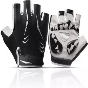 TGpao 프로페셔널 사이클링 장갑 하프 핑거 - 미끄럼 방지 손바닥이 있는 통기성 충격 흡수 산악 자전거