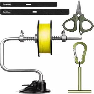 풀더 낚시 도구 키트 - 낚싯줄 스풀러 티펫 홀더 가위 스피닝 릴 벨트