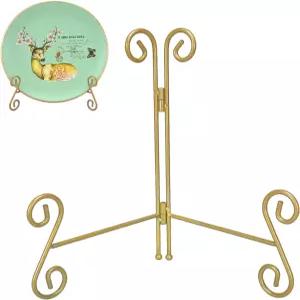 UoYet 플레이트 스탠드 6인치 금 디스플레이 홀더 접이식 철판 사진 장식용 및 아트워크용 이젤 1팩