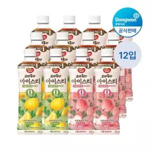 [etv] 보성홍차 아이스티 제로 복숭아+레몬 500ml, 12개