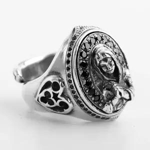 천주교 카톨릭 묵주 펜던트 목걸이 반지 검 비즈 성모마리아 실버