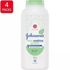 존슨즈 베이비 퓨어 콘스타치 알로에 모이스처 파우더 Baby Aloe Moisture Powder 200g 4팩