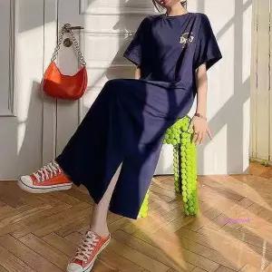 박스원피스 홈웨어 편한 루즈핏 빅사이즈 트임 여름 잠옷봄 임산부 롱원피스abc306