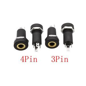 3.5mm 잭 소켓 오디오 헤드폰 3/4 핀 여성 스테레오 커넥터 PJ-392A 극 이어폰 너트 패널 마운트