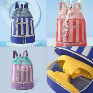 스트라이프백팩가방 스윔 수영가방 드라이백 신발분리 비치 비치백 스트링 방수jkl865