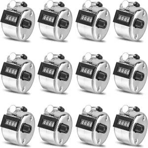 JOUTYFOR 12개 핸드 집계 카운터 4자리 랩 클리커 수동 기계식 핸드헬드 피치 학교 골프 및 니트 로우