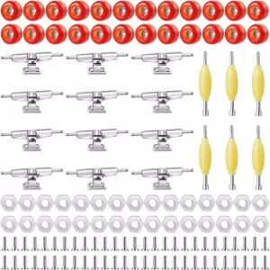 Jexine 6 세트 DIY 핑거보드 키트 액세서리 미니 스케이트보드 부품 포함 12 브래킷 54 나사 30 너트