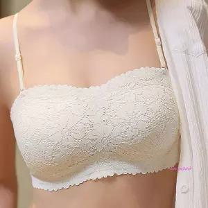 여성 브라탑 튜브 웨딩 여자 노와이어 오프숄더 뽕 뽕노끈 속옷 패드 드레스yza034