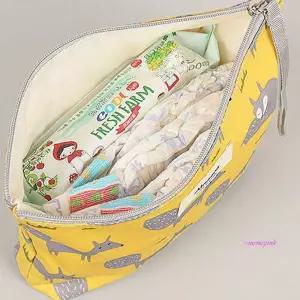 지퍼파우치용품 베이비 기저귀 미니 아기 방수 신생아 외출용품 가방 출산선물 다용도 코튼 이너백 패브릭o