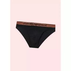 엠포리오 아르마니 언더웨어 남성 남자 맨즈 웨이스트 패턴 자수 로고 팬티 드로즈 브리프 속옷 블랙 25083