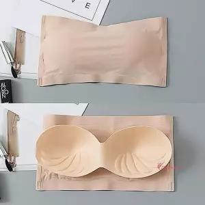 오프숄더 탱크 톱 탑 패드탈부착 브라끈없는브라 탑패드탈부착 무봉제 톱노와이어klm317