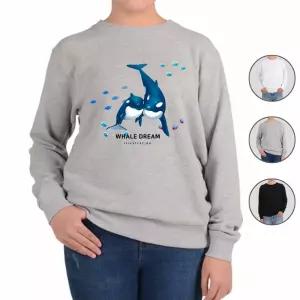 맨투맨 전색상 사이가 좋은 범고래 무리 프린트셔츠 FIN6+7vat