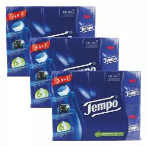 템포 티슈 휴대용 화장지 행키 포켓 독일산 4겹 10매, 3O개X3개(900매)