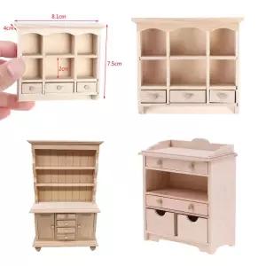 1 12 인형의 집 미니어처 캐비닛 세트 모델 거실 액세서리