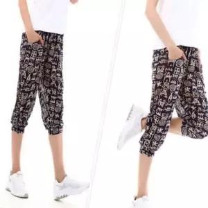 7부 아이스바지 고대문자 네이비 시원한 조깅 여성용