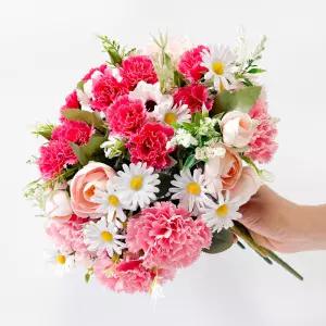 성묘 조화 꽃다발 세트 라넌 카네이션 핑크 꽃다발 셀프 웨딩 부케