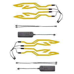 VIDEOPUP 오토바이 LED 라이트 키트 헬멧 사이클링 라이딩 2개 조명 스티커 야간