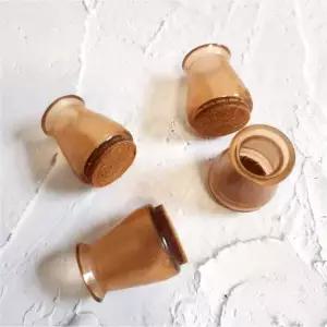 투명 갈색 XS 실리콘의자캡 원형 4P 1세트