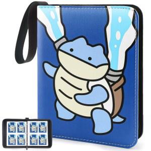 수집품 트레이딩 카드 앨범 카드 바인더 50 탈착식 슬리브가 있는 400장의 카드에 맞습니다 디스플레이 게임 케이스 홀더 거북이 테마