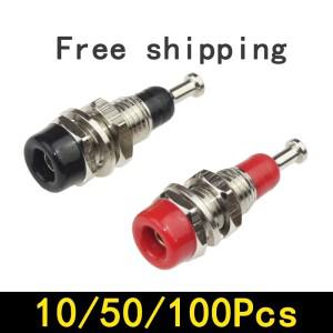 절연 구리 단자가 있는 10/50/100피스 2mm 바나나 암 소켓 - 패널  및 스피커 연결에 이상적