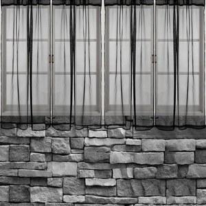 TEGEME 1피스 그레이 러너 커튼 시폰 9피트 배경 카펫 벽돌 4피스 7M 벽지 바닥