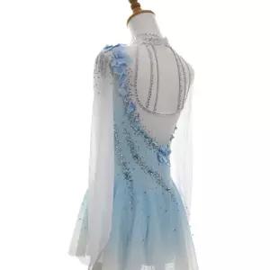 반짝이는 갈라쇼 스케이팅 피겨복 큐빅