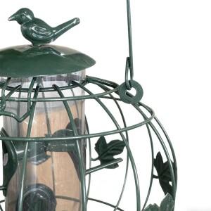 걸이형 새 모이통 금속 보관 튜브 다람쥐 방지 메쉬 케이지형 야외용 잔디밭용