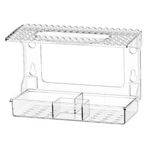 강력한 흡착판 창문 새 모이통  내후성  투명  야외 조류 간편 세척