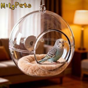구형 투명 새 둥지  내구성 있는 비둘기 집 워터림 방지 플라스틱 다람쥐 침대   휴식처