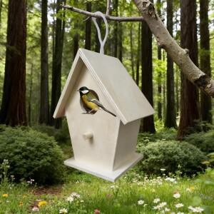 창의적인 나무 새 둥지 미니 소형 새장 야외 걸이형 새집 박스 DIY 종류 액세서리