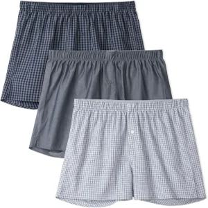 데이비드 아치 우븐 코튼 복서 남성 클래식 속옷 루즈 통기성 및 편안한 반바지 3 또는 5 팩